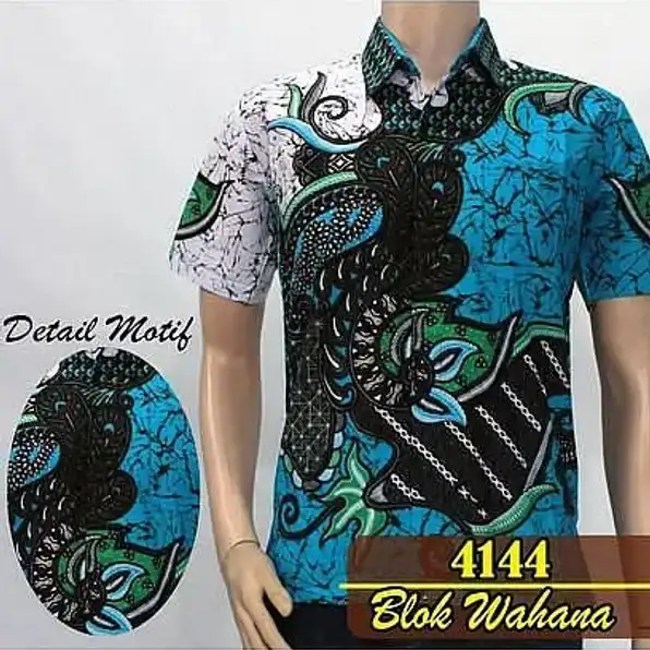 ANB Kemeja Batik Pria Motif Blok Wahana