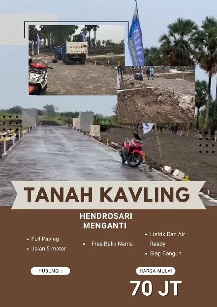 Tanah Kavling Siap Bangun HENDROSARI Batas Kota Baratnya Terminal Benowo Hrga Mulai 70jt 