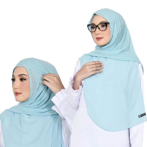 Jilbab Pashmina Inner Ninja Aquina Instan Oval Lubang Telinga / Pashmina permium ceruty babydol