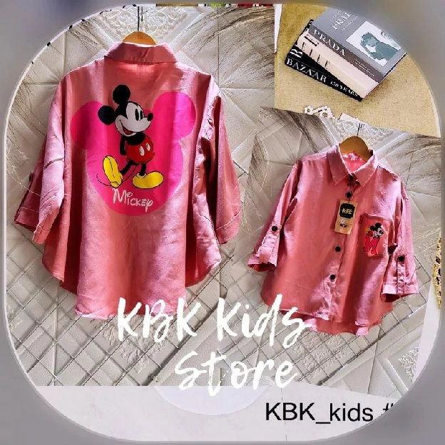 MURAH ❗❗ATASAN KEMEJA/BLOUSE ANAKGAMBAR MICKEY MOUSE DAN MOSCHINO