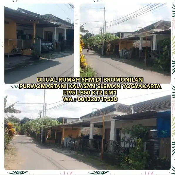 DIJUAL RUMAH SHM DI BROMONILAN PURWOMARTANI KALASAN SLEMAN YOGYAKARTALT95 LB50 KT2 KM1