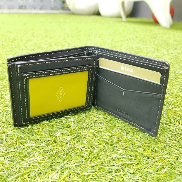 Wallet Fossil Kulit Pria Prescott Travel RFID NEW ORI Import