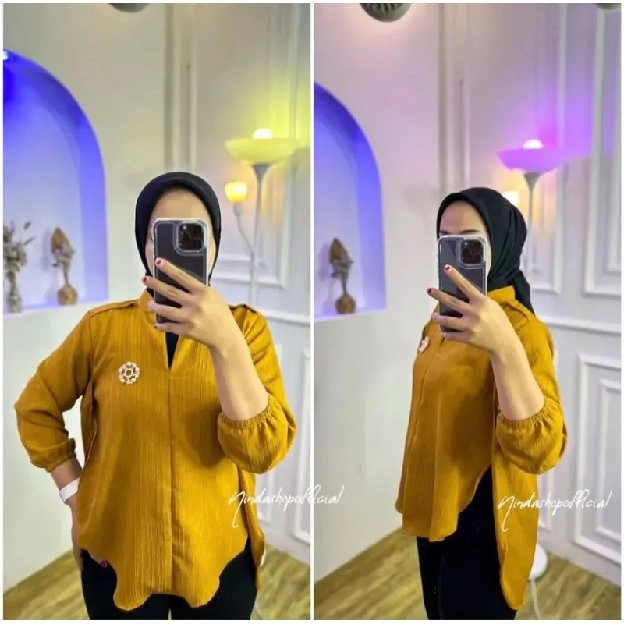 PROMO ❗❗Blouse Wanita Polos - Blouse Baby Crush - Outher Premium Wanita 