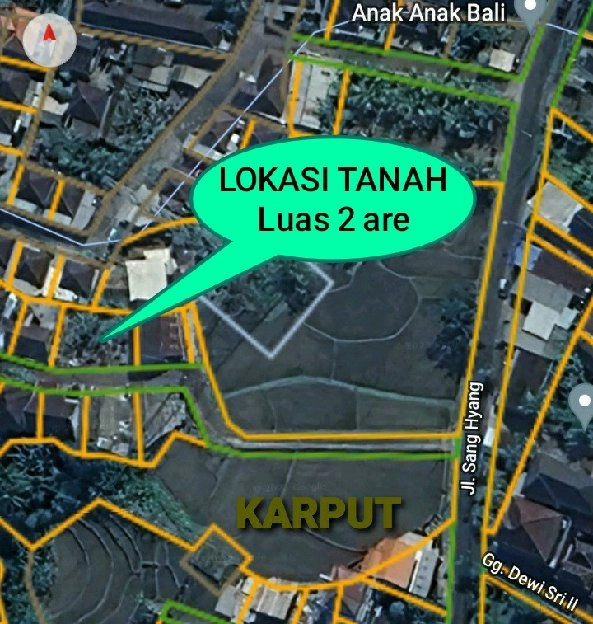 Dijual 2 are, Jl. Sanghyang Tunon Cica Abianbase Mengwi