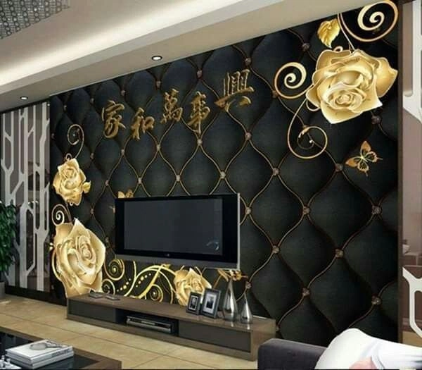 Pasang wallpaper dinding 3d custom toko jual dan pesan hordeng murah rollblind vertikal blind