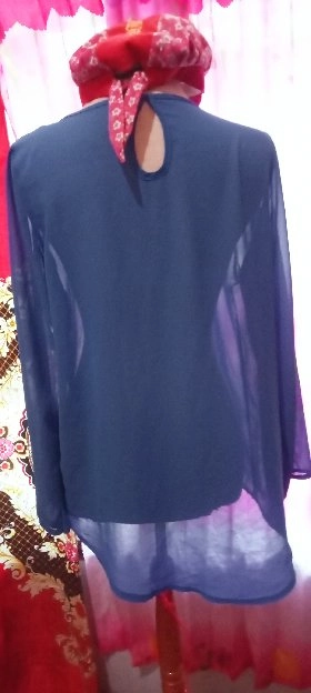 Blouse tangan panjang sifon tipis 