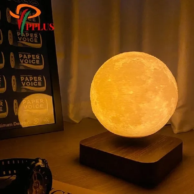 Lampu Tidur 3D Printed Moon Night Magnetic levitation Lampu dekorasi bentuk