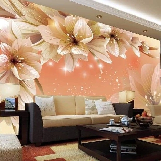 Pasang wallpaper dinding 3d custom toko jual dan pesan hordeng murah rollerblind vertikal blind