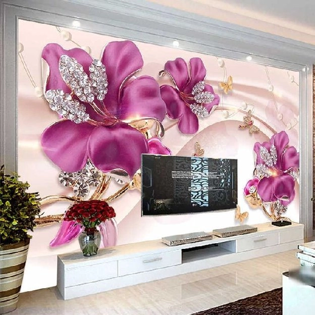 Pasang wallpaper dinding 3d custom toko jual dan pesan hordeng murah rollerblind vertikal blind