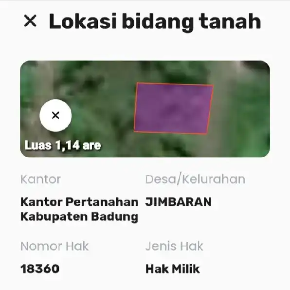 Dijual 1,14 are, Jl. Taman Baruna Bypass Ngurah Rai Jimbaran.Bawah Kuta Selatan