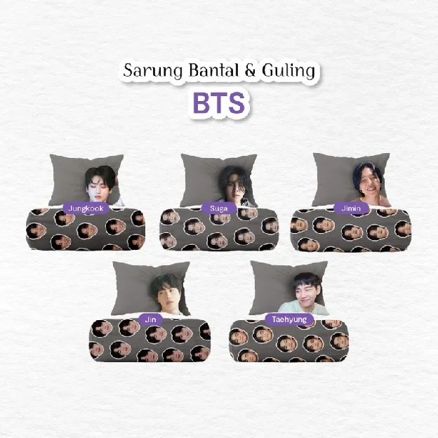 Sarung Bantal Guling Kpop Halu Full Print BTS NCT SEVENTEEN EXO