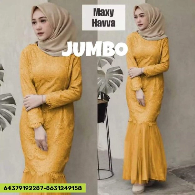 DISKON ❗❗DRESS MAXI WANITA JUMBO DUYUNG HAVIVA FIT TO XXL