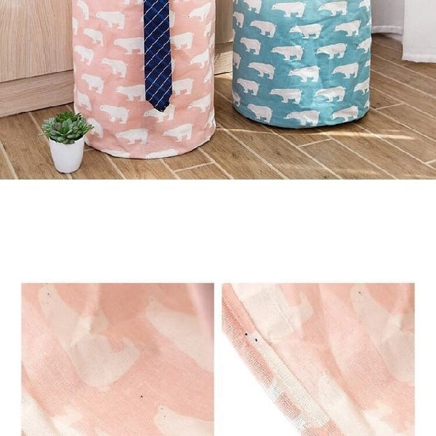 Laundry Bag Keranjang Baju Pakaian Kotor Organizer Tempat Penyimpanan Motif Karakter Lipet Tas Lipat