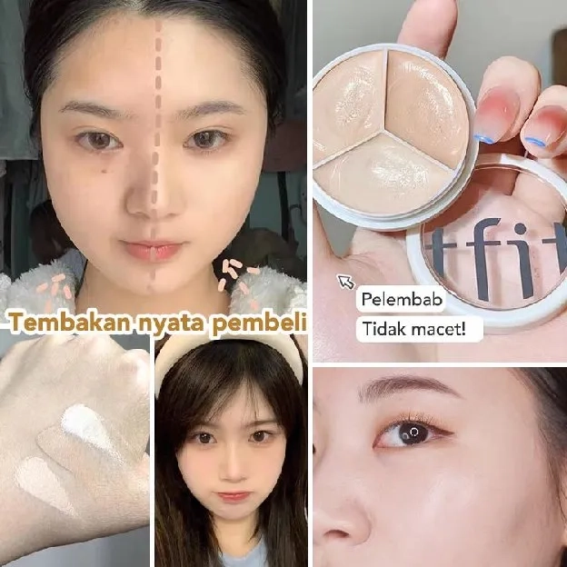 Korea Selatan Quran TFIT 3 Warna Concealer Full Cover Cream Concealer Matte Cover Lingkaran Hitam