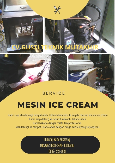 JASA SERVICE SEMUA TYPE MESIN ICE CREAM PROFESIONAL 