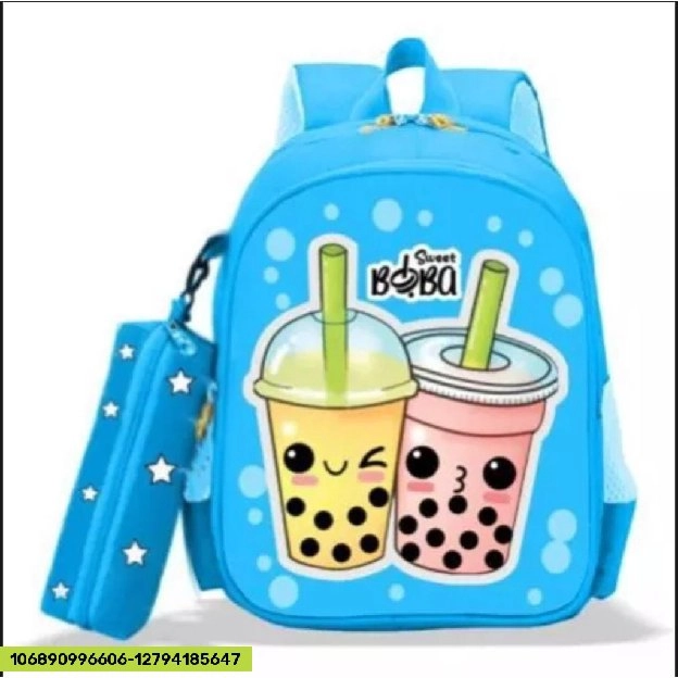 RANSEL ANAK KULIT BOBA RANSEL ANAK TEBAL MOTIF BOBA