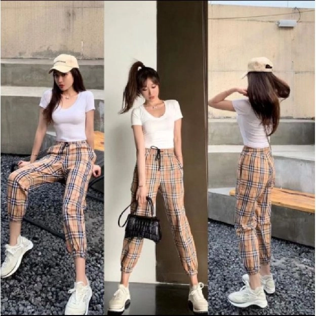 Celana panjang jogger wanita Burberry