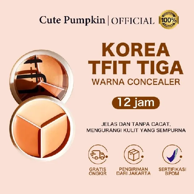 Korea Selatan Quran TFIT 3 Warna Concealer Full Cover Cream Concealer Matte Cover Lingkaran Hitam