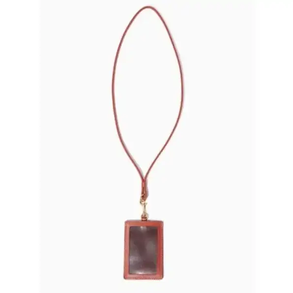 Coach ID Lanyard In Signature Tan Rust metal logo