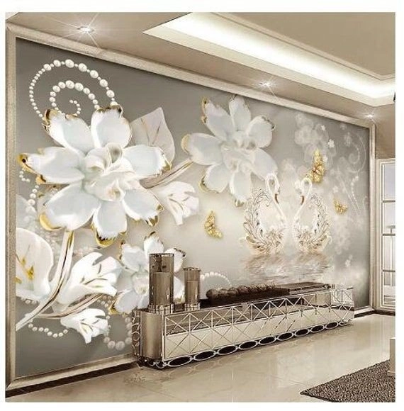 Pasang wallpaper dinding 3d custom toko jual dan pesan hordeng murah rollerblind vertikal blind