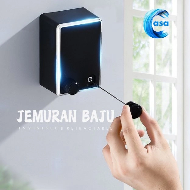 Jemuran Portabel / Jemuran Baju Portable Indoor Outdoor Retractable Tali Clothesline Bahan Stainless