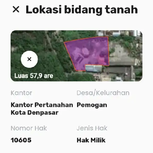 Dikontrakan 57,9 are, Jl. Bypass Ngurah Rai Pemogan Samping KIR Denpasar