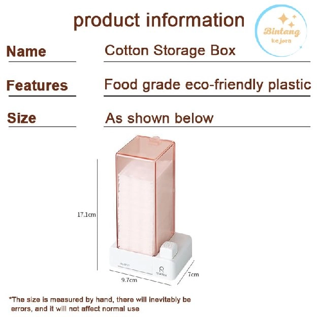 STORAGE BOX CUTTON - Kotak Penyimpanan Kapas - Disepenser Kapas - Free 1 Box Kapas