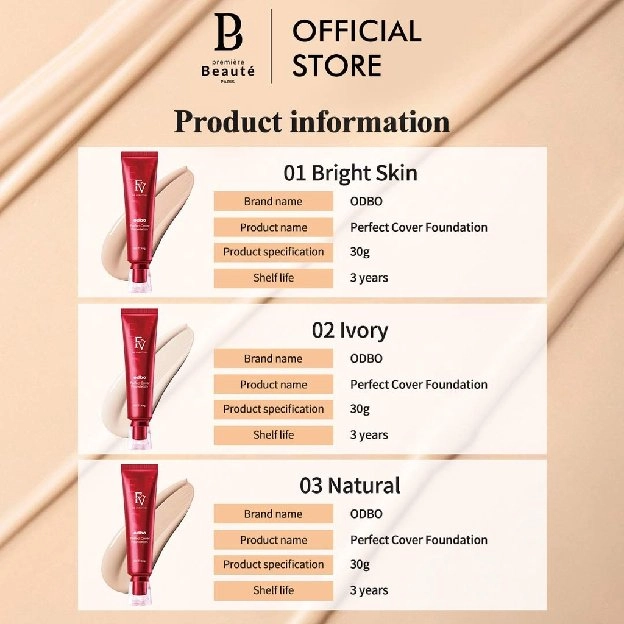 [BPOM] OdbO FV original Cover Foundation 30g fondation viral waterproof Perfect Magic flawless and l