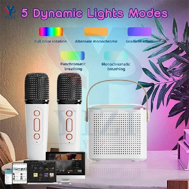 mini bluetooth Karaoke Speaker Lucu Portabel Luar Ruangan Speaker Nirkabel mic Bass Super karaoke