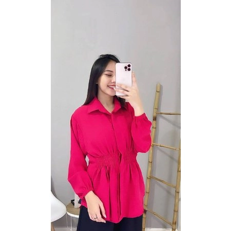 Premium Crincle Arina Blouse Atasan Wanita