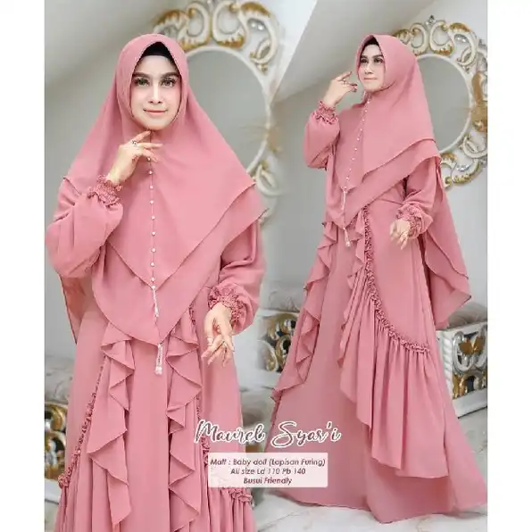 GAMIS SYARI MUSLIMAH CERUTY FULL 