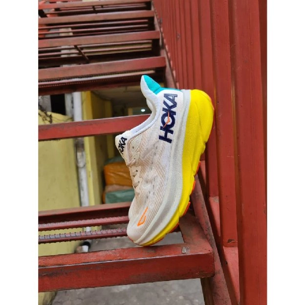 sepatu sneakers hoka cream yellow running run