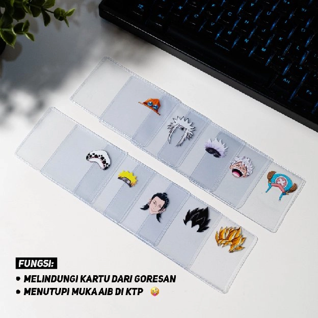 Sampul Pelindung Kartu Anti Gores Untuk KTP ID CARD Design Anime Kartun