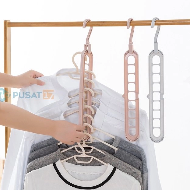 MAGIC HANGER 9 IN 1 / GANTUNGAN BAJU AJAIB 9 LUBANG / GANTUNGAN BAJU 9 IN 1 / HANGER JEMURAN PAKAIAN