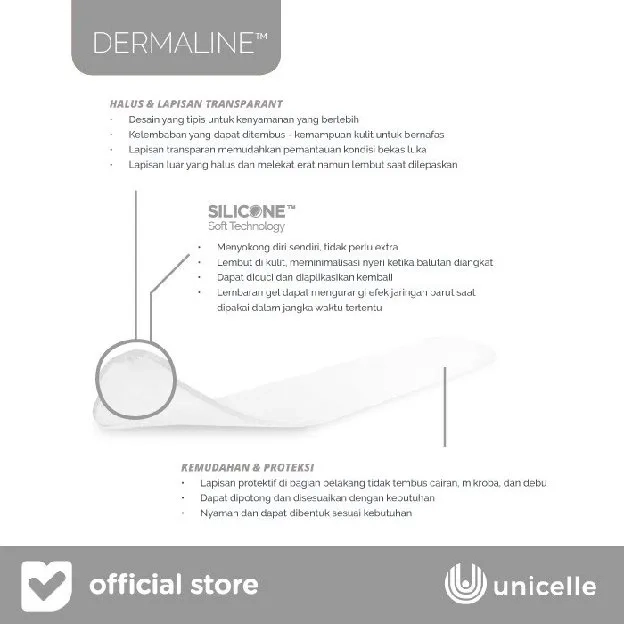 Perawatan Keloid - Dermaline - Clear Silicone Scar Sheet