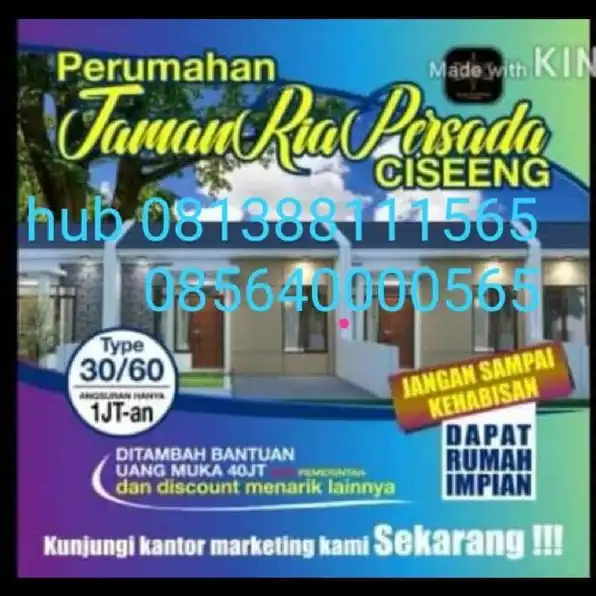 Rumah subsidi DP 0% ciseeng