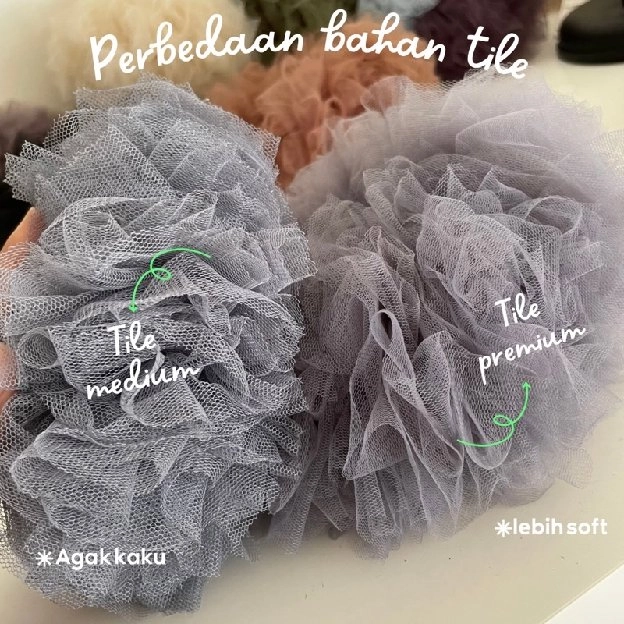 SCRUNCHIE TILE IKAT RAMBUT SCRUNCHIE HIJAB PENAMBAH VOLUME CEPOL HIJAB