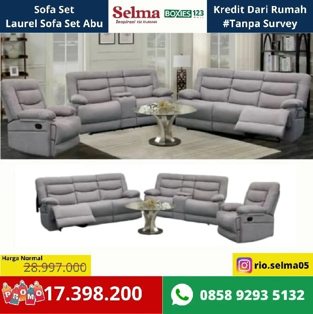 Sofa Set  Laurel Fabric Abu