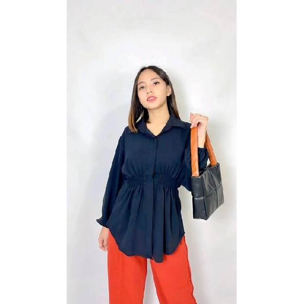 Premium Crincle Arina Blouse Atasan Wanita