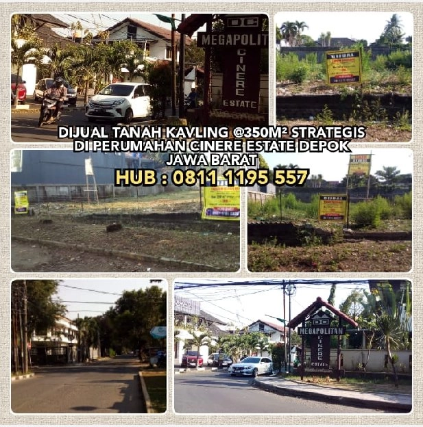 JUAL TANAH KAVLING STRATEGIS LUAS @350M² PERUMAHAN CINERE ESTATE DEPOK JAWA BARAT.H: 0811 1195 557* 