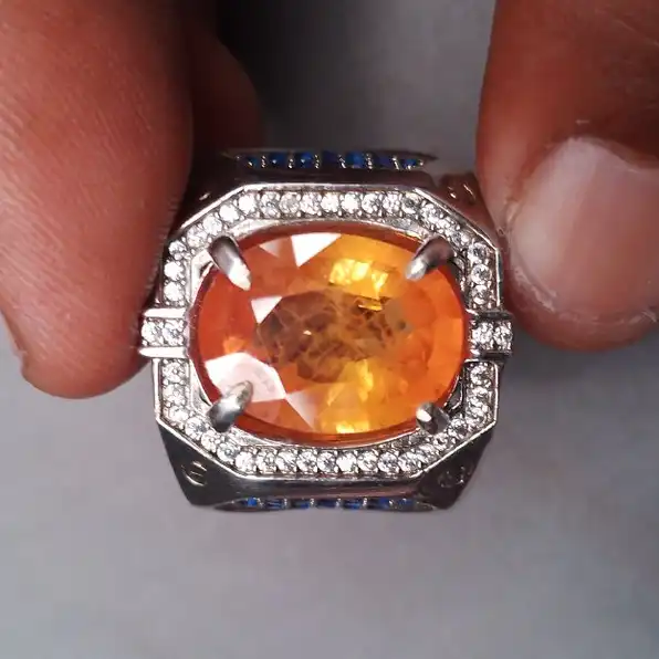 cincin batu orange safir 