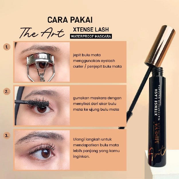 Mireya Mascara Xtense Lash Waterproof - Long Lasting 24H - 3 in 1 Full Boost Extending, Volumizing, 