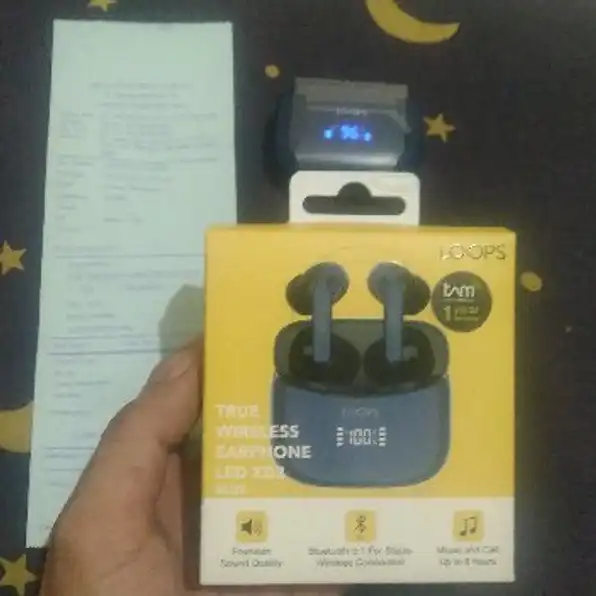 WIRELESS EARPHONE LED X03 BLUE TAM 