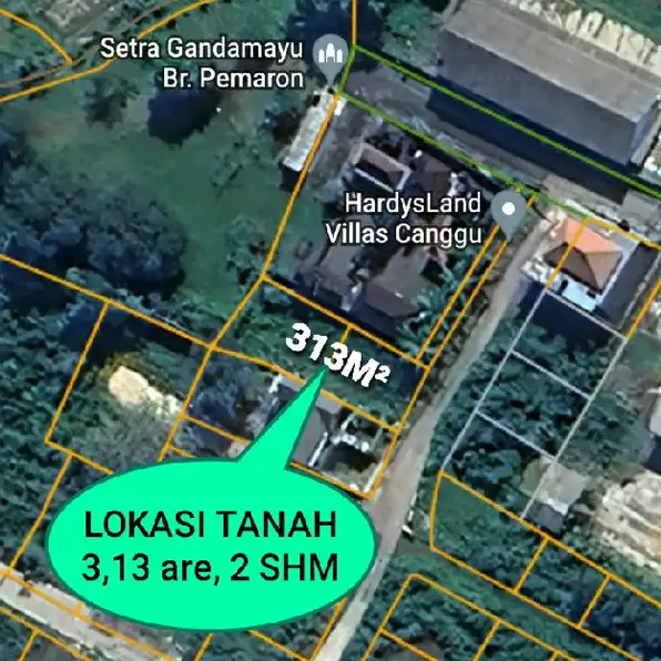 Dijual 3,13 are, Jl. Gandamayu Pemaron Raya Munggu Kapal Mengwi