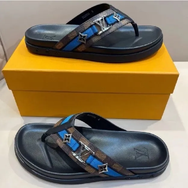 Sandal slippers jepit pria louis vuitton lv