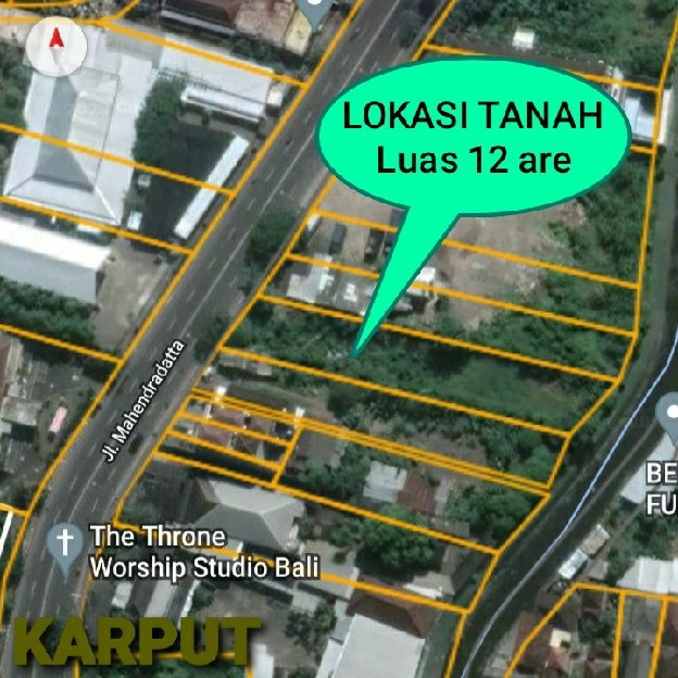 Dijual 12 are, Jl. Raya Mahendradata Padangsambian KLOD Denpasar