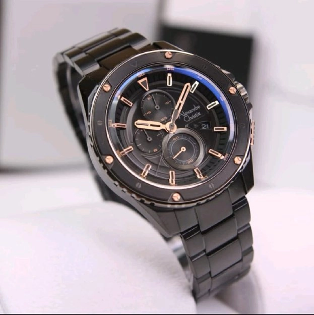 Ready!!Jam Tangan Alexandre Christie AC 6653 MC Pria Tali Rantai