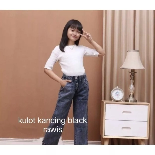 PROMO ❗❗kulot/celana  jeans panjang anak tanggung variasi bordir love...