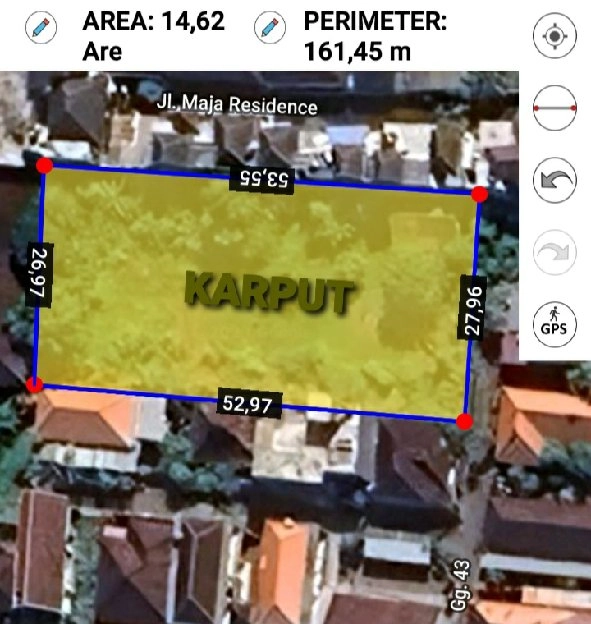 Dijual 14,62 are, Jl. Tukad Balian Renon Denpasar Selatan