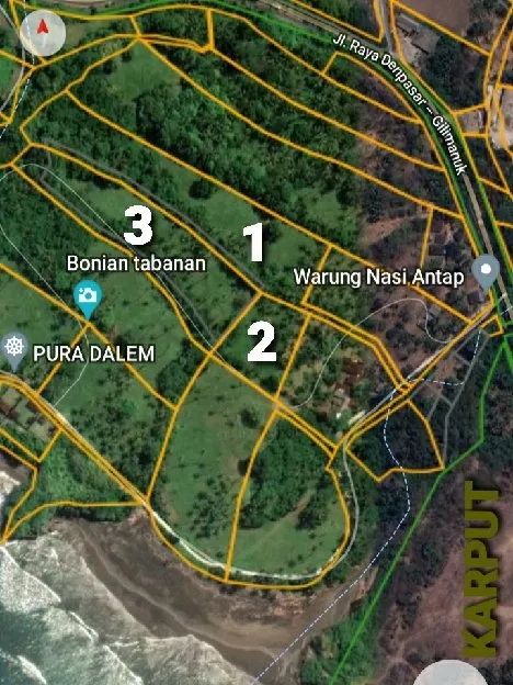 Dijual 1,8 Ha. Jl. Denpasar Gilimanuk PANTAI BONIAN Antap Selemadeg Tabanan